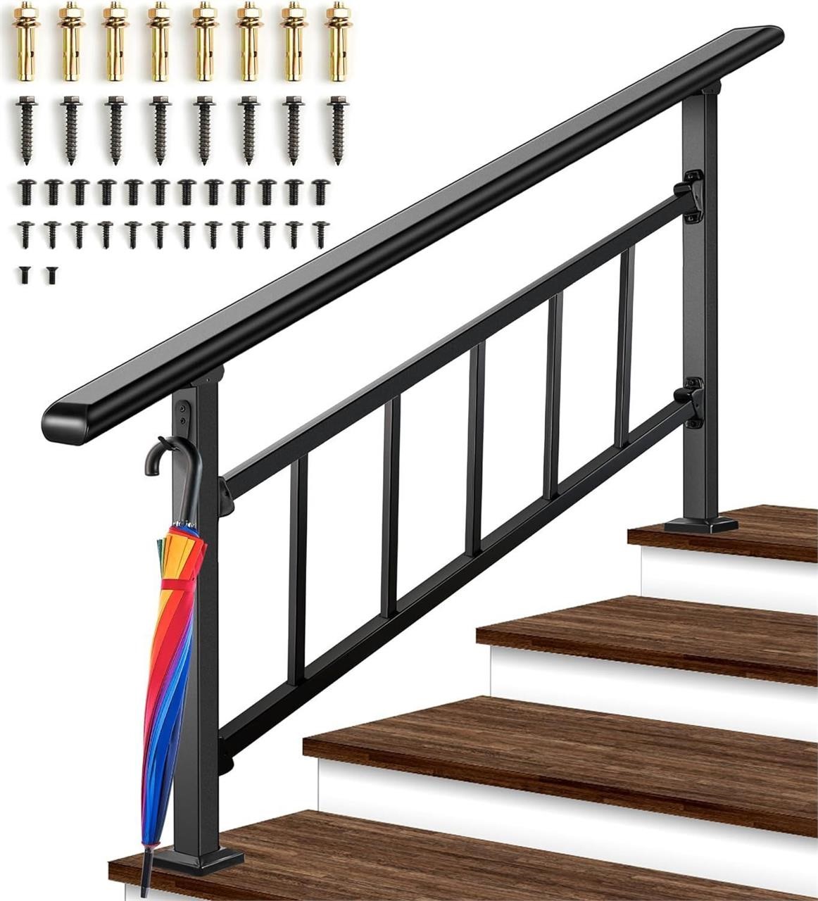 Versatile 3-4 Step Stair Handrails for Outdoor