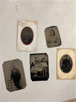 5- Antique Tin Type Photos