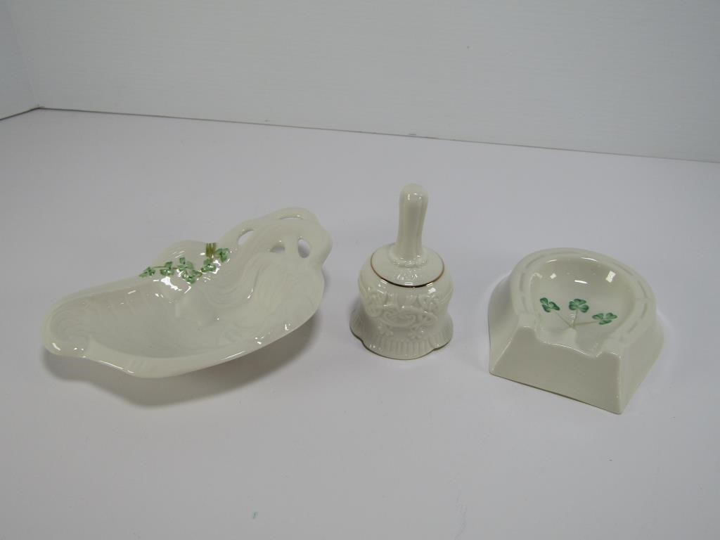 BELLEEK TRAYS & BELL