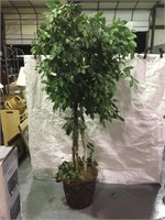 Large Artificial Tree in Basket