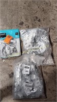 BAG OF FRAMELESS HINGES / 2 BAGS OF ZINC DOUBLE