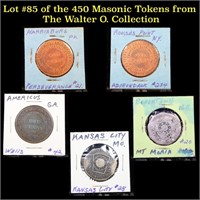 Lot #85 of the 450 Masonic Tokens from The Walter