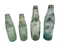 4 Codd Bottles w/ Marbles