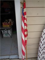 2 American Flags on Poles