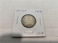 1919 Canada 25 Cent Piece