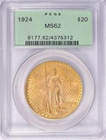 1924 Saint-Gaudens Gold Double Eagle PCGS MS62 OGH