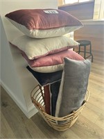 7 Cushions & Cane Basket