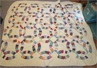 HAND SEWN DOUBLE WEDDING RING QUILT