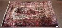 Vintage silk Kashan rug, 61"x42"; as is
