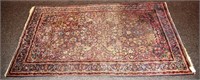 Vintage handwoven Oriental rug, 60"x35"; as is