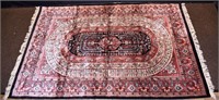 Vintage silk Kashan rug, 72"x48"; as is