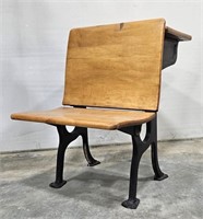 Antique Childs School Row Desk & Chair Combo