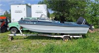 TRI HULL BOAT W/TRAILER & CHRYSLER OUTBOARD MOTOR