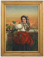 M. Ash O/C Woman With Fruit Basket