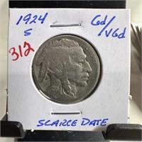 1924-S BUFFALO NICKEL SCARCE DATE