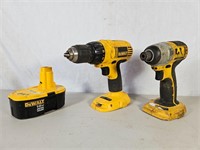 Dewalt 1/4" Impact Driver & 1/2" Drill -No Charger