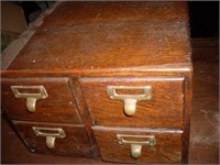 Oak Card File Cabinet