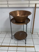 Copper stand and bowl