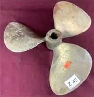 A Brass Boat Propeller 5 Inches From Bore To Tip