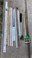 Metal/Wood Rulers, Grabber & Scraper w/Brush