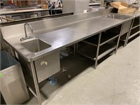 120" Stainless Steel Work Table With Sinks