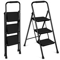 Folding Step Stool Ladder with Wide Anti Slip