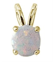 Round Fire Opal Pendant