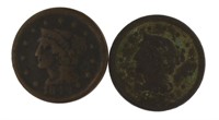 1847 & 1848 Braided Hair Copper Large Cent