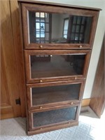 Barrister style bookshelf with glass slide up