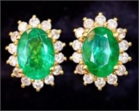 Natural Emerald 18Kt Gold Earrings