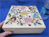 hand painted floral box & sea shells