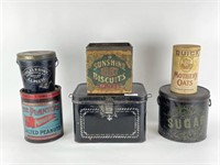 Advertising Tins & Storage Containers - 6 pieces