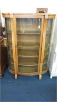 ANTIQUE EMPIRE STYLE OAK DISPLAY CABINET
