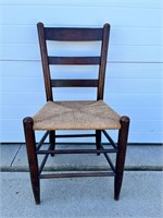 Ladderback Maple Side Chair W/Rush Seat 33.5" Tall
