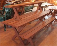 picnic table w/2 benches, approx 8' x 26.5"
