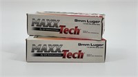 100 Rounds Maxx Tech 9mm Ammo 115 Gr.