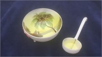 Hand Painted Noritake Mayonaise Dish & Spoon -