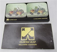 Vintage Melamine Clover Leaf Coaster Set