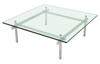 Modern Stainless Steel Glass Top Coffee Table