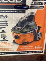 RIDGID 4g. 5.0 Wet Dry  Shop Vac( USED)