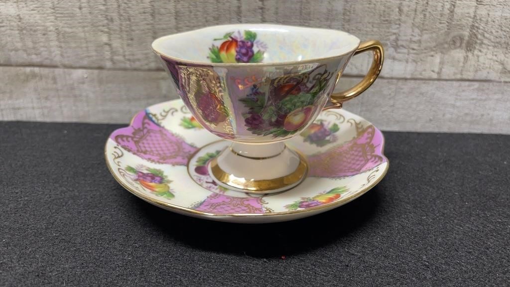 Vintage Shafford Hand Decorated Cup & Saucer Made