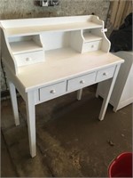 White Desk  W/ Hutch Top (36" W x 19" x 42"T)