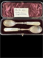 1892 2pc House of Hilbre SS Bon Bon Spoons