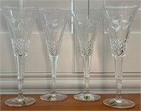 L - SET OF 4 WATERFORD CRYSTAL FLUTES (D7)
