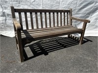 Wooden Slatted Seat Park Bench