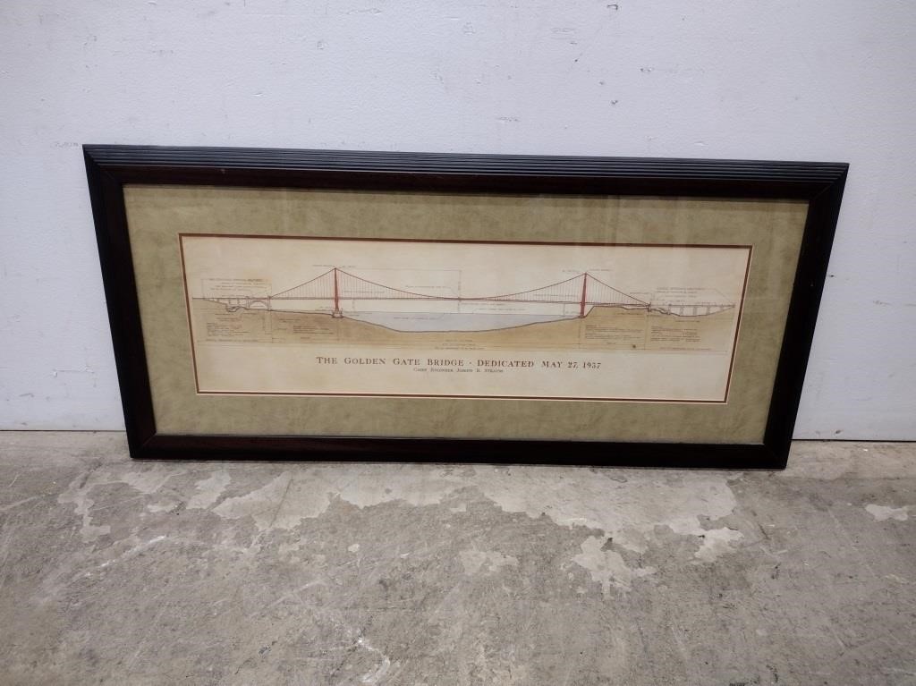 Golden Gate Bridge Framed Lithograph