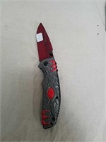 New dragon design pocket knife with red blade