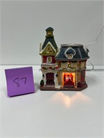 Lighted Victorian Christmas Fire Station WORKS