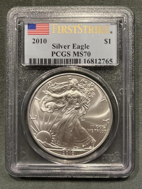 2010 Silver Eagle First Strike Pcgs Ms70