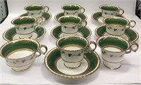 Group Of Gilt & Green Decorated China